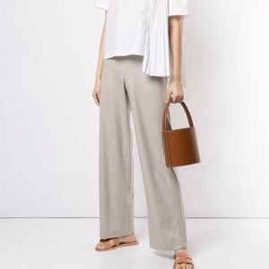 Vince Cozy Wide-leg Wool-blend Pants In Beige Sz M